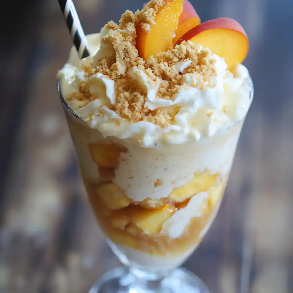 The Best Peach Cobbler Milkshake (That Tastes Like Summer in a Glass!)